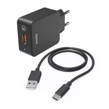 Carregador móvel Hama 00201625 para telemóvel, smartphone, tablet preto interior AC carregamento rápido