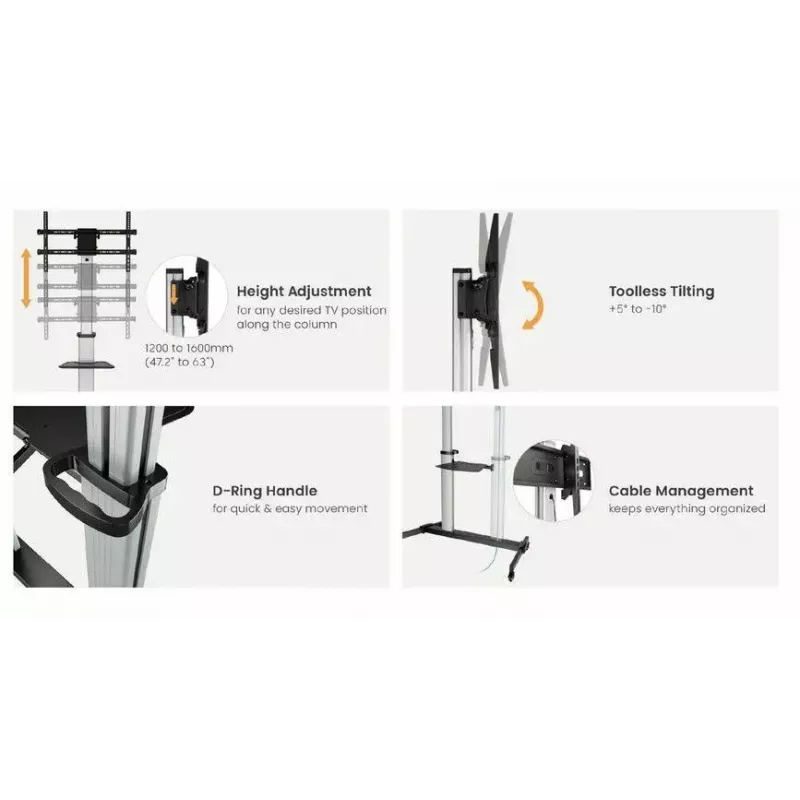 Suporte móvel para TV de ecrã ultra-grande Equip 60