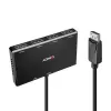 Hub MST DisplayPort 1.2 Lindy de 4 portas, DisplayPort, DisplayPort, 1920 x 1080 (HD 1080), 3840 x 2160, preto, acrilonitrilo-butadieno-estireno (ABS), CE, UKCA, FCC, RoHS e REACH