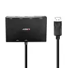 Hub MST DisplayPort 1.2 Lindy de 4 portas, DisplayPort, DisplayPort, 1920 x 1080 (HD 1080), 3840 x 2160, preto, acrilonitrilo-butadieno-estireno (ABS), CE, UKCA, FCC, RoHS e REACH