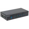 Hub USB-A de 7 portas Manhattan Industrial, 7 portas USB-A, 5 Gbps (USB 3.2 Gen1 também conhecido como USB 3.0), proteção ESD de 20 kV, opções de alimentação A/C, bus e barramento de terminais, calha DIN, montagem na parede, caixa de metal, bloqueio por parafuso