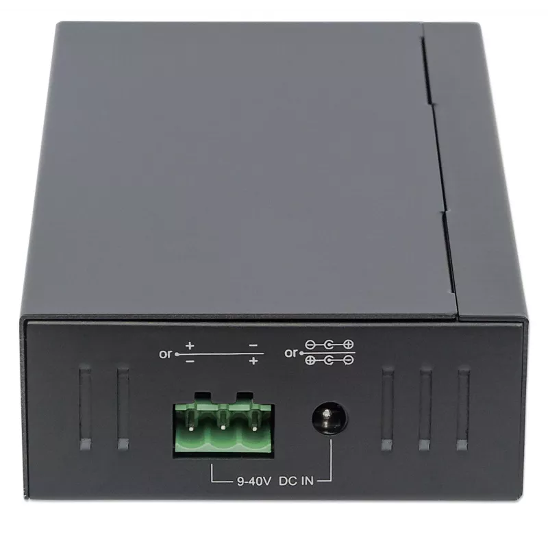 Hub USB-A de 7 portas Manhattan Industrial, 7 portas USB-A, 5 Gbps (USB 3.2 Gen1 também conhecido como USB 3.0), proteção ESD de 20 kV, opções de alimentação A/C, bus e barramento de terminais, calha DIN, montagem na parede, caixa de metal, bloqueio por parafuso