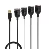 Conversor Lindy USB para 4 portas série, preto, 0,94 m, USB Type-A, DB-9, macho, macho