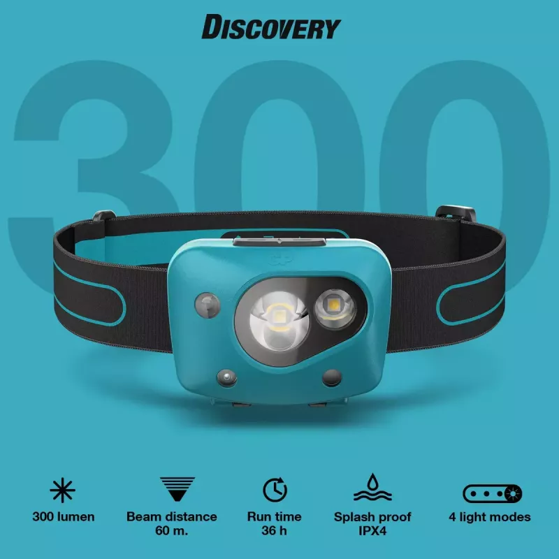 Lanterna de cabeça GP Lighting Discovery Teal LED 300 lm IPX4