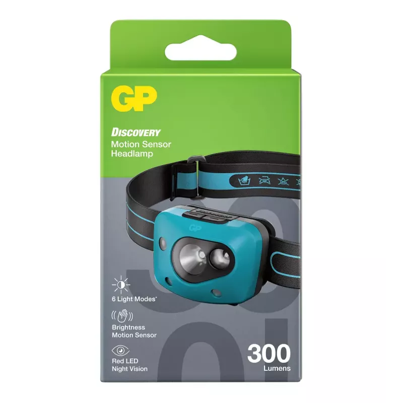 Lanterna de cabeça GP Lighting Discovery Teal LED 300 lm IPX4