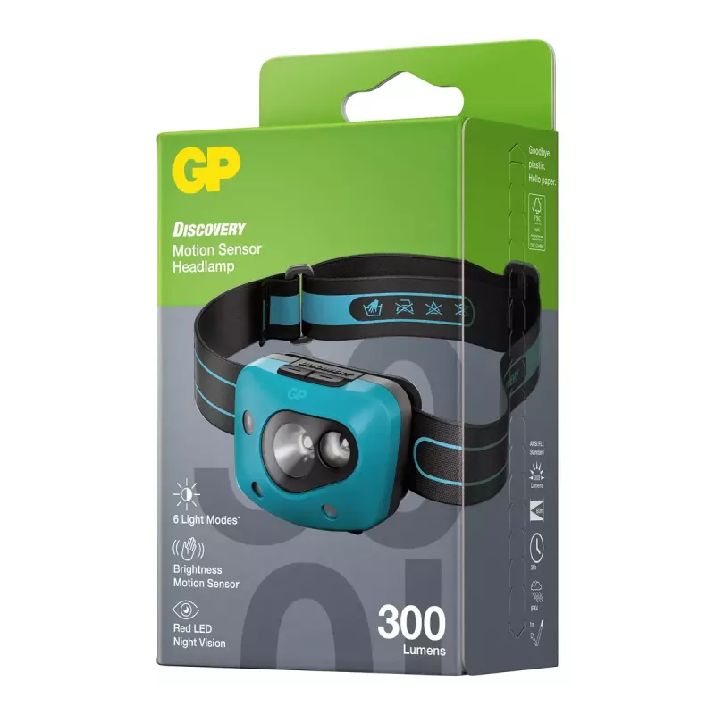 Lanterna de cabeça GP Lighting Discovery Teal LED 300 lm IPX4
