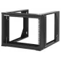 Rack de rede de parede open frame Intellinet 19 polegadas, 6 U, estrutura basculante com abertura frontal, embalagem plana, 2 postes, 45 cm de profundidade, preto RAL 9004