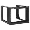 Rack de rede de parede open frame Intellinet 19 polegadas, 6 U, estrutura basculante com abertura frontal, embalagem plana, 2 postes, 45 cm de profundidade, preto RAL 9004