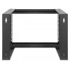 Rack de rede de parede open frame Intellinet 19 polegadas, 6 U, estrutura basculante com abertura frontal, embalagem plana, 2 postes, 45 cm de profundidade, preto RAL 9004