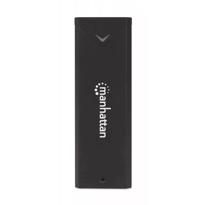 Caixa para SSD M.2 NVMe Manhattan, conector fêmea USB-C, 10 Gbit/s (USB 3.2 Gen2 também conhecido como USB 3.1), compatível com UASP, SuperSpeed+ USB, alumínio, preto, três anos de garantia