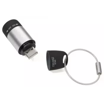 Lanterna de chaveiro TROIKA ECO CHARGE preta cinzenta LED USB