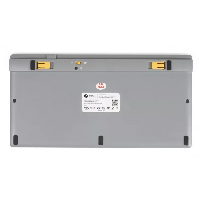 BakkerElkhuizen UltraBoard 950 V2 Wireless UK Qwerty, Tenkeyless (80 - 87%), com fios e sem fios, USB + Bluetooth, interruptores de tesoura, QWERTY, cinzento-escuro, cinzento-claro