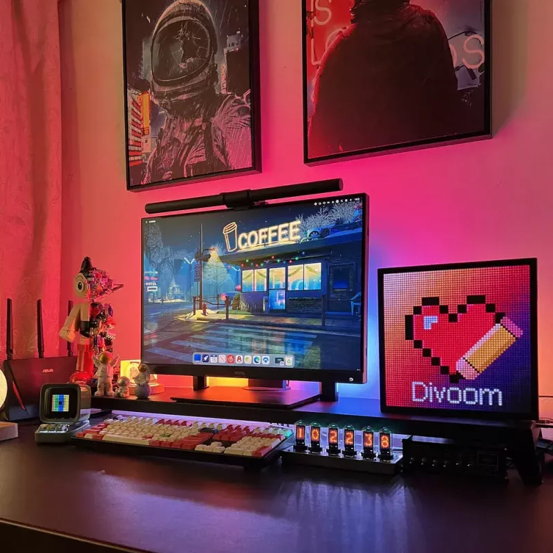 Moldura digital Divoom Pixoo64 preta Wi-Fi 64x64 RGB LED