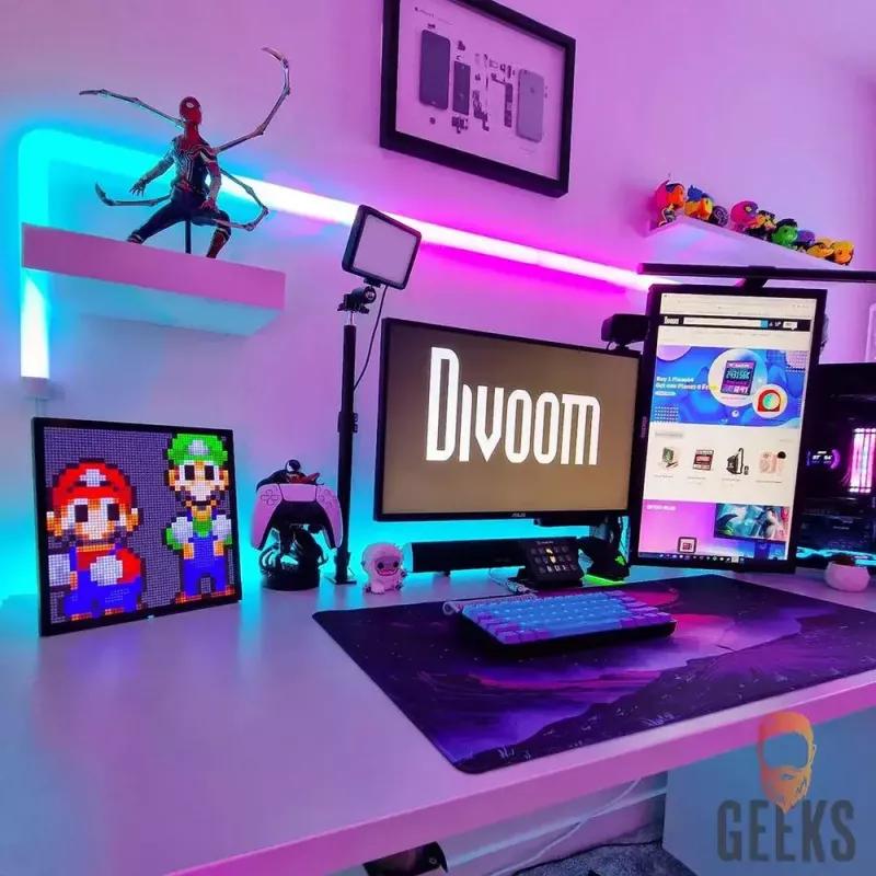 Moldura digital Divoom Pixoo64 preta Wi-Fi 64x64 RGB LED