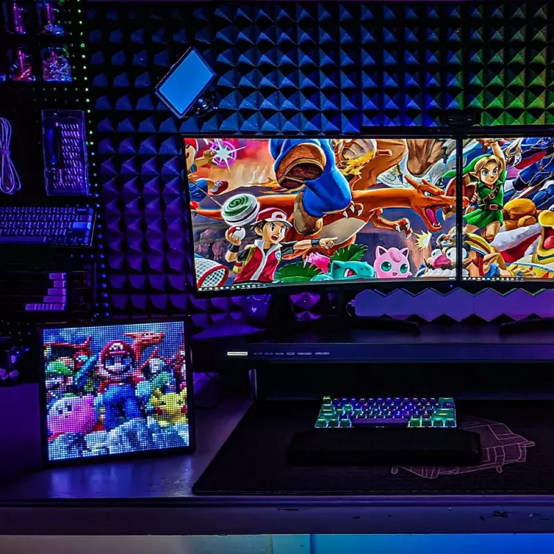 Moldura digital Divoom Pixoo64 preta Wi-Fi 64x64 RGB LED