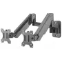 Suporte de Parede Duplo Manhattan para TV e Monitores (braço a gás de movimento total), para ecrãs de 17 a 32 polegadas, compatibilidade VESA: 75x75mm e 100x100mm – verifique as dimensões dos quatro orifícios de fixação na parte traseira do ecrã para garantir a compatibilidade, máx. 8 kg por braço, Preto, suporte