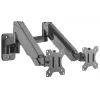 Suporte de Parede Duplo Manhattan para TV e Monitores (braço a gás de movimento total), para ecrãs de 17 a 32 polegadas, compatibilidade VESA: 75x75mm e 100x100mm – verifique as dimensões dos quatro orifícios de fixação na parte traseira do ecrã para garantir a compatibilidade, máx. 8 kg por braço, Preto, suporte