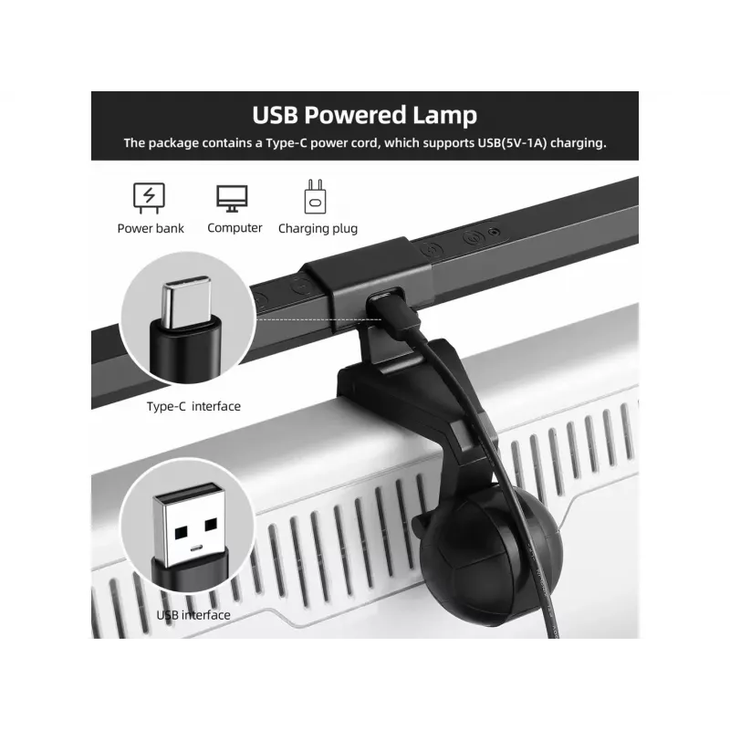 Lâmpada LED USB para Monitor Equip com Controlo Tátil