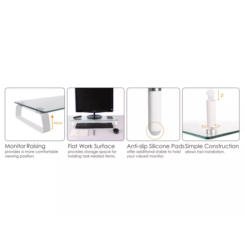 Suporte de Monitor de Secretária em Vidro Equip 650882