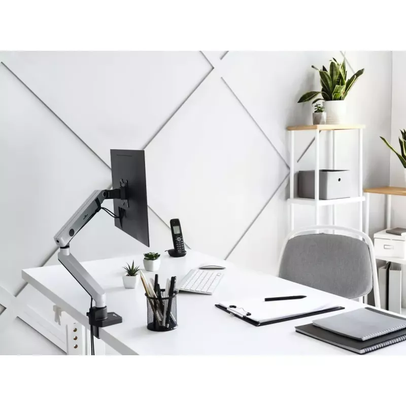Durable SELECT PLUS suporte para monitor 509623 com braço para 1 monitor, fixação à secretária, prateado