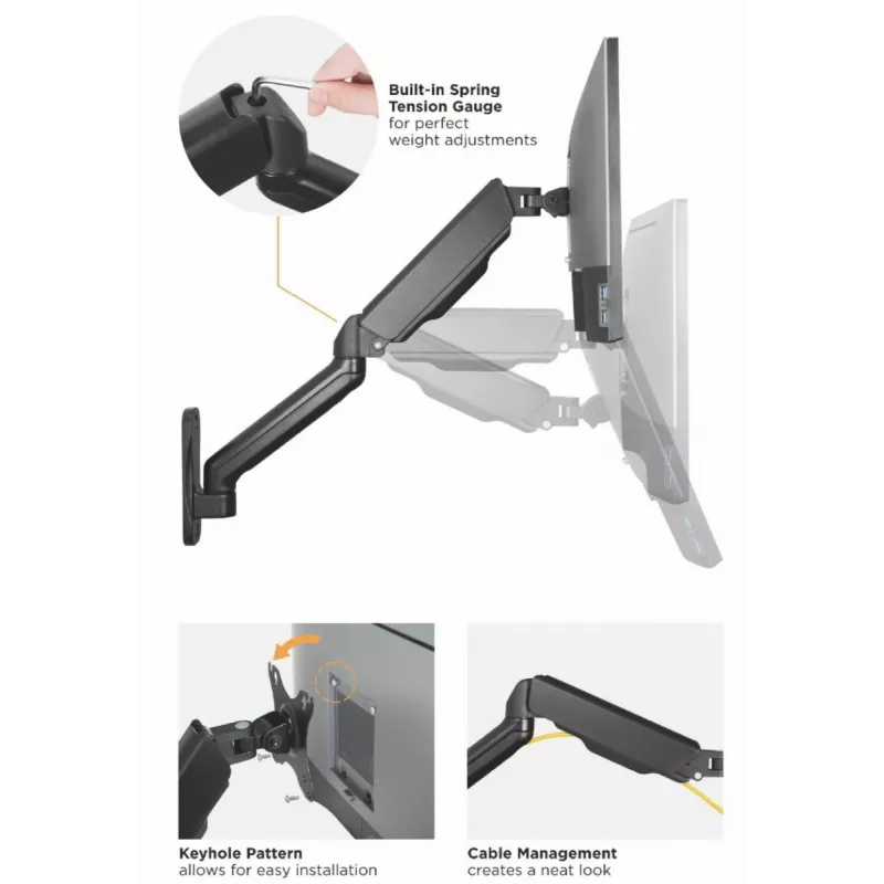 Suporte de Parede para Dois Monitores Equip 17-32 polegadas