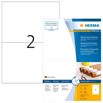 Etiqueta de impressora autocolante HERMA 10774 branco 21x14,8 cm 160 etiquetas