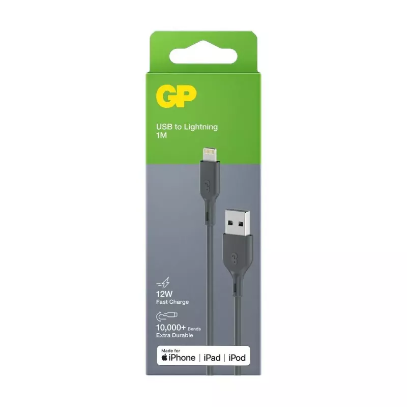 Cabo GP Batteries CL1N 1m Lightning para USB A 12W 2,4A