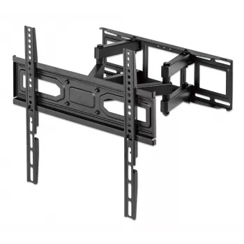 Suporte de parede Manhattan para TV e monitores (Full Motion), para ecrãs de 32 polegadas a 55 polegadas, compatibilidade VESA: todos entre 100x100mm e 400x400mm - verifique as dimensões dos quatro orifícios de montagem na parte de trás do ecrã para garantir que encaixa, máx. 40 kg, preto, suporte, garantia vitalícia