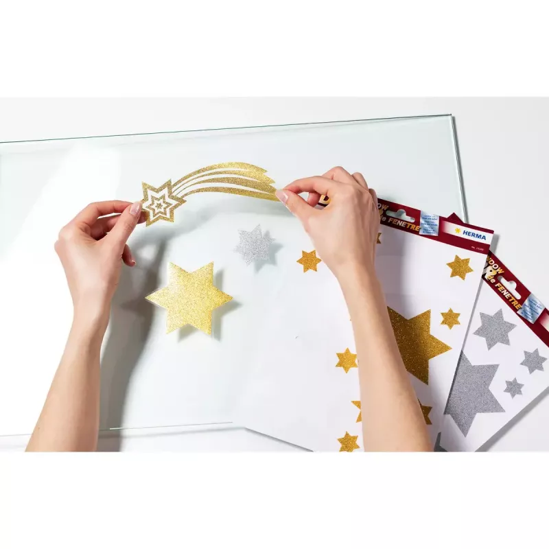 Autocolante decorativo HERMA 15109 dourado reutilizável 14 unidades