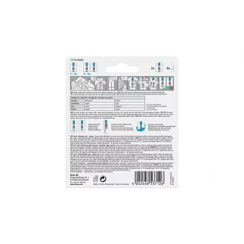 Crochet utilitário TESA 77779 interior azul branco 2 unidades