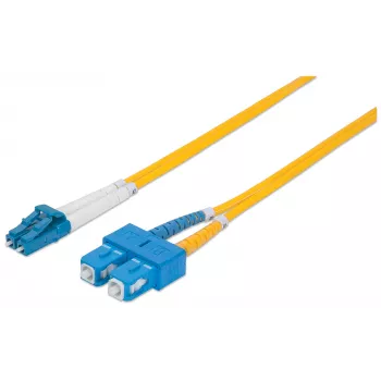 Cabo de rede de fibra ótica patch Intellinet, OS2, LC/SC, 2 m, amarelo, duplex, monomodo, 9/125 µm, LSZH, fibra ótica, garantia vitalícia
