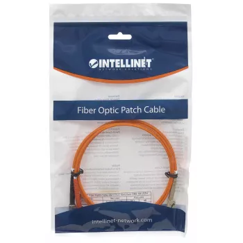 Cabo de rede de fibra ótica patch Intellinet, OM2, LC/ST, 3 m, laranja, duplex, multimodo, 50/125 µm, LSZH, fibra ótica, garantia vitalícia