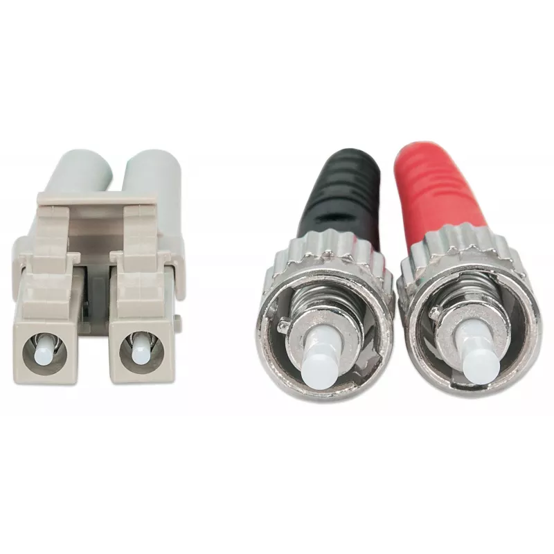Cabo patch de fibra ótica Intellinet, OM3, ST/LC, 1 m, água, duplex, multimodo, 50/125 µm, LSZH, fibra ótica, garantia vitalícia