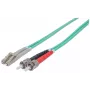 Cabo patch de fibra ótica Intellinet, OM3, ST/LC, 2 m, água, duplex, multimodo, 50/125 µm, LSZH, fibra ótica, garantia vitalícia