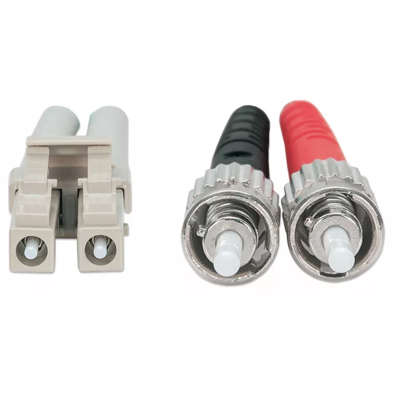 Cabo patch de fibra ótica Intellinet, OM3, ST/LC, 2 m, água, duplex, multimodo, 50/125 µm, LSZH, fibra ótica, garantia vitalícia