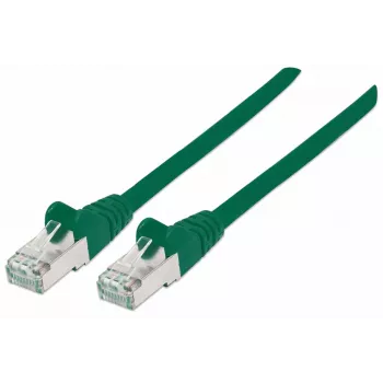 Cabo de rede patch Intellinet, cabo Cat7/fichas Cat6A, 10 m, verde, cobre, S/FTP, LSOH/LSZH, PVC, RJ45, contactos banhados a ouro, bainha de alívio de tração, proteção contra dobras, garantia vitalícia