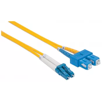 Cabo patch de fibra ótica Intellinet, OS2, LC/SC, 5 m, amarelo, duplex, monomodo, 9/125 µm, LSZH, fibra, garantia vitalícia