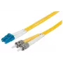 Cabo patch de fibra ótica Intellinet, OS2, LC/ST, 2 m, amarelo, duplex, monomodo, 9/125 µm, LSZH, fibra, garantia vitalícia