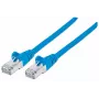 Cabo de rede patch Intellinet, cabo Cat7/fichas Cat6A, 3 m, azul, cobre, S/FTP, LSOH/LSZH, PVC, RJ45, contactos banhados a ouro, sem patilha, com proteção contra dobras, garantia vitalícia