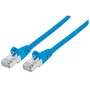 Cabo de rede patch Intellinet, Cat6A, 1 m, azul, cobre, S/FTP, LSOH/LSZH, PVC, RJ45, contactos banhados a ouro, proteção contra dobras com patilha segura, garantia vitalícia