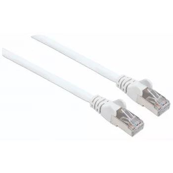 Cabo de rede patch Intellinet, cabo Cat7/fichas Cat6A, 15 m, branco, cobre, S/FTP, LSOH/LSZH, PVC, RJ45, contactos banhados a ouro, sem patilha, com proteção da bainha, garantia vitalícia