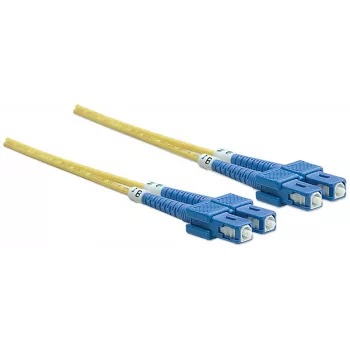 Cabo de patch de fibra ótica Intellinet, OS2, SC/SC, 5 m, amarelo, duplex, monomodo, 9/125 µm, LSZH, fibra ótica, garantia vitalícia