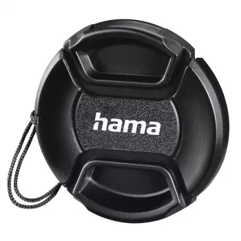 Tampa de objetiva Hama Smart-Snap 7,7 cm preta para máquina fotográfica digital