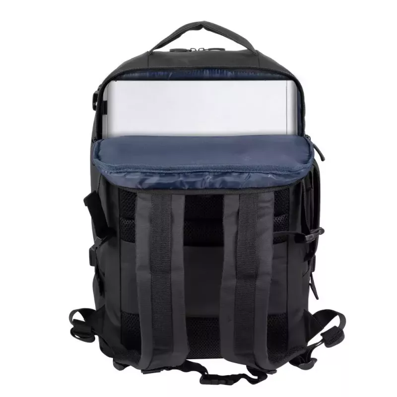 Mochila de lazer Rivacase Tegel 8465 preta poliéster ecológica