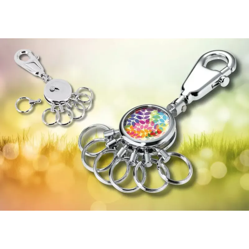 Porta-chaves TROIKA COLOURFUL LEAVES multicolor prateado metal