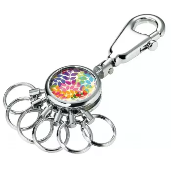 Porta-chaves TROIKA COLOURFUL LEAVES multicolor prateado metal