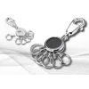 Porta-chaves TROIKA preto VISION preto prateado metal 25mm 90mm 9mm