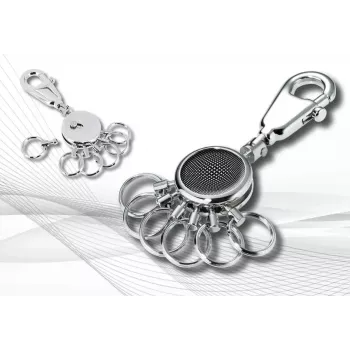 Porta-chaves TROIKA preto VISION preto prateado metal 25mm 90mm 9mm