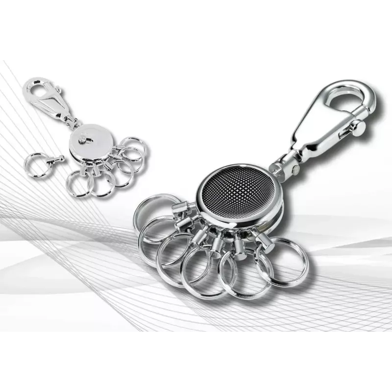 Porta-chaves TROIKA preto VISION preto prateado metal 25mm 90mm 9mm