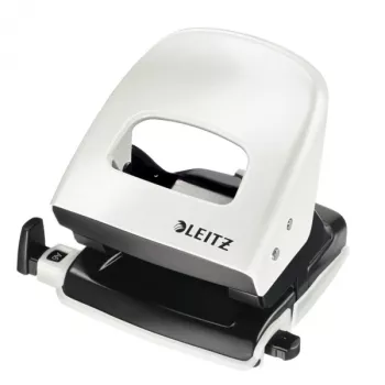 Perfurador Leitz WOW 5008 metal 2 furos / 30 folhas, 30 folhas, branco, 8 cm, 5,5 mm, 107 x 137 x 100 mm, 10 anos